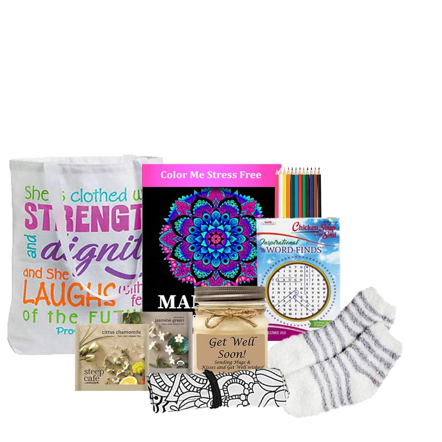 Get Well Soon Coloring & Activity Tote- get well soon gift basket -